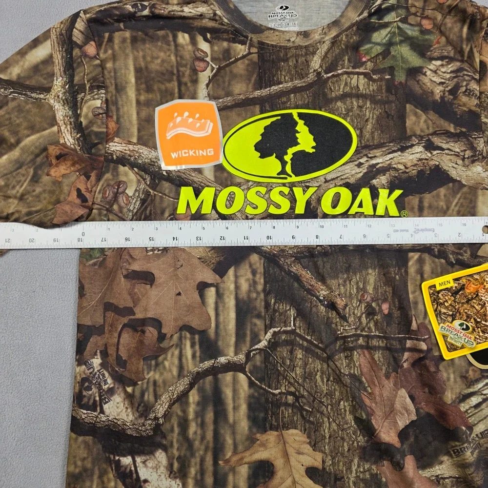 Mossy Oak T-Shirt Men Small Camo Break-Up Infinity Wicking Camouflage